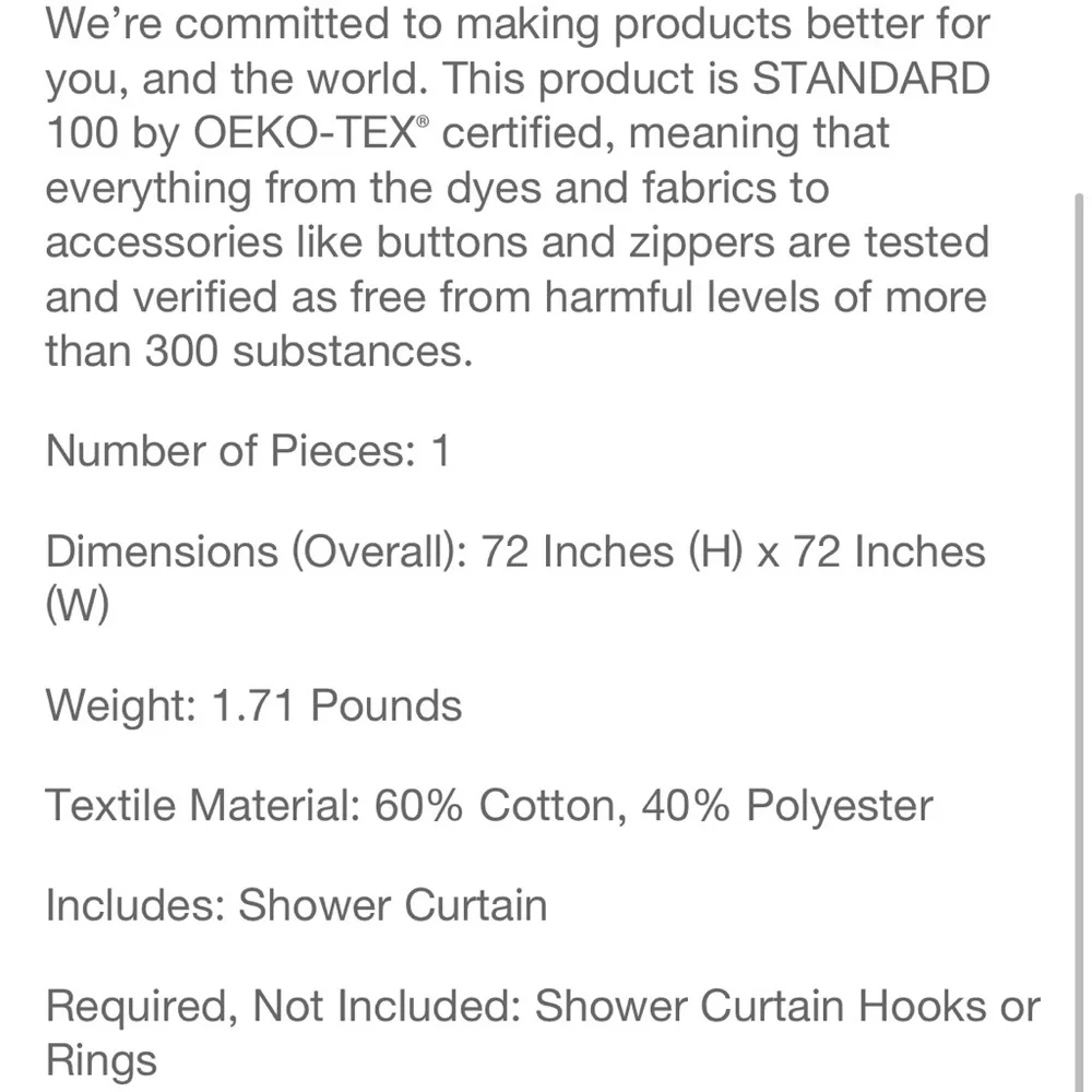 NEW Casaluna Washed Black Waffle Weave shower Curtain